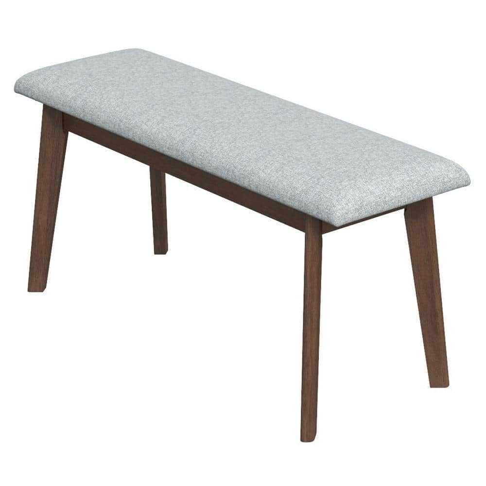 Aria Mid-Century Modern Gray Design Small Fabric Upholstered Dining Bench (17 in. H x 36 in. W x 13 in. D) -  Ashcroft Furniture Co, ASH4371