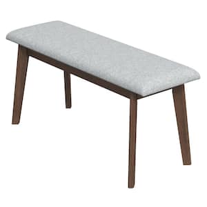 Aria Mid-Century Modern Gray Design Small Fabric Upholstered Dining Bench (17 in. H x 36 in. W x 13 in. D)