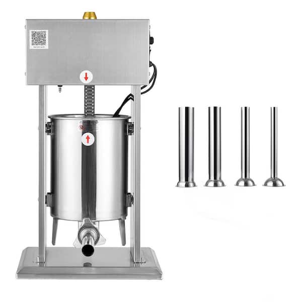 Electric Sausage Stuffer, 22 LBS. / 10 L, Stepless Speed Control and Foot Pedal, Stainless Steel Filler with 4 Tubes