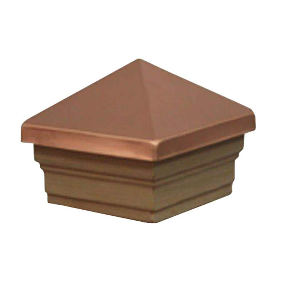 4 In X 4 In Copper And Cedar Wood Copper High Point Post Cap EFS P   Unfinished Deck Post Caps Efs P 031 64 1000 