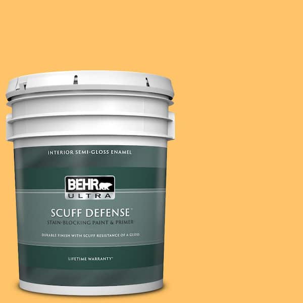 BEHR ULTRA 5 gal. #PPU6-06 Honey Locust Extra Durable Semi-Gloss Enamel Interior Paint & Primer