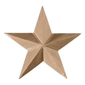 5/8 in. x 4-1/8 in. x 4-1/8 in. Unfinished Wood Cherry Galveston Star Rosette