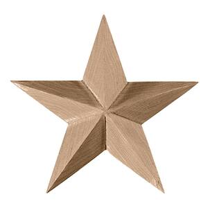 5/8 in. x 4-1/8 in. x 4-1/8 in. Unfinished Wood Maple Galveston Star Rosette