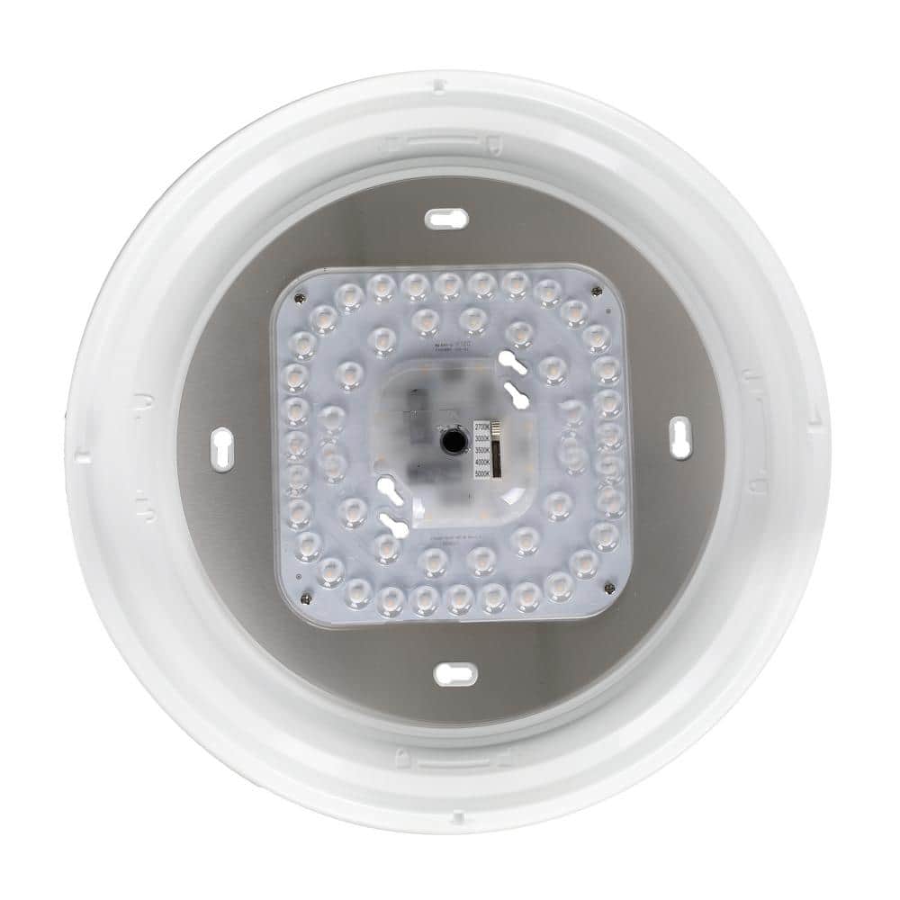 Sleek White 14" LED Energy Star Flush Mount Light for Indoor/Outdoor