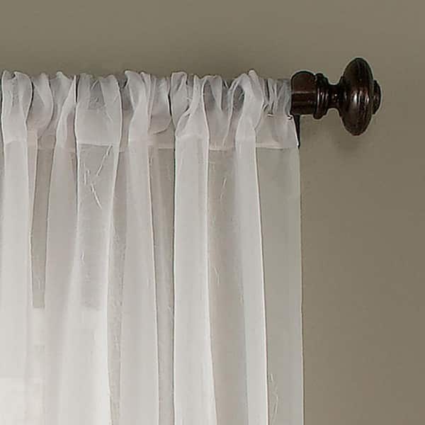 Curtainworks Soho - Tenda A Pannello In Voile Trasparente, Oyster, 73,7x274 Cm - Pieghe A Pizzico Con Linguette
