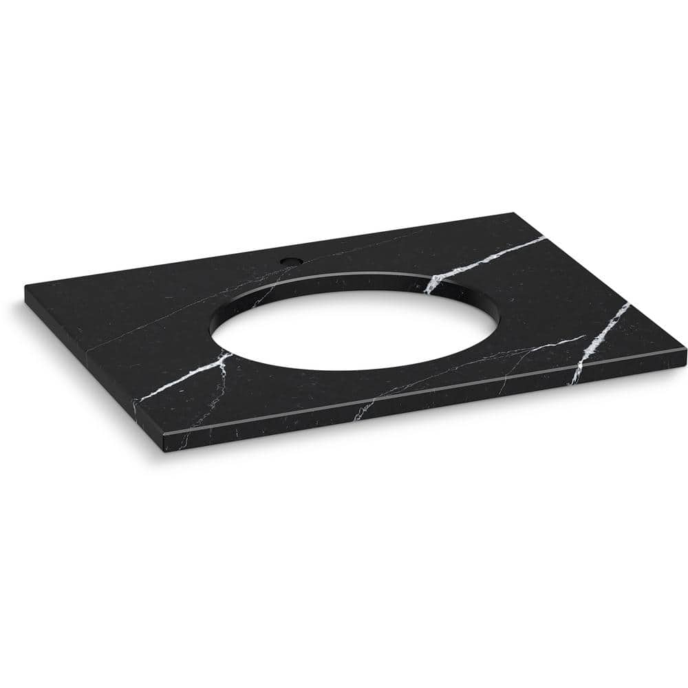 Silestone 31 in. W x 22.4375 in. D Quartz Oval Cutout with Vanity Top in Eternal Marquwith price history on PriceWatchPro