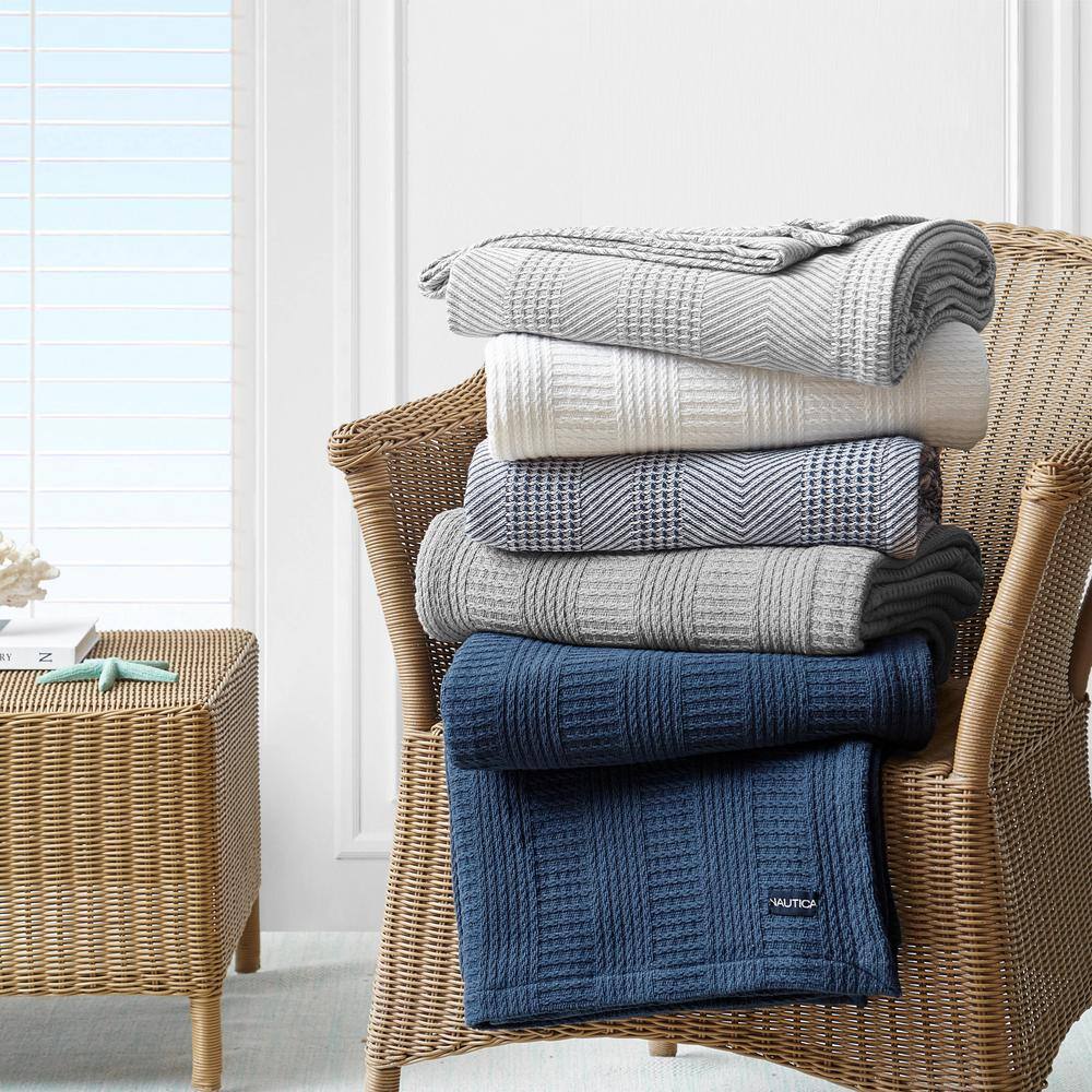 King Gray Woven Cotton Machine Washable Blanket