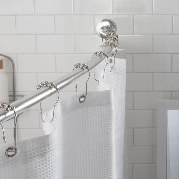 Bath Bliss 42 In 60 Suction Cup Mount Curved Shower Rod Chrome 5888 Chr The Home Depot 60 In Suction Cup Mount Curved Shower