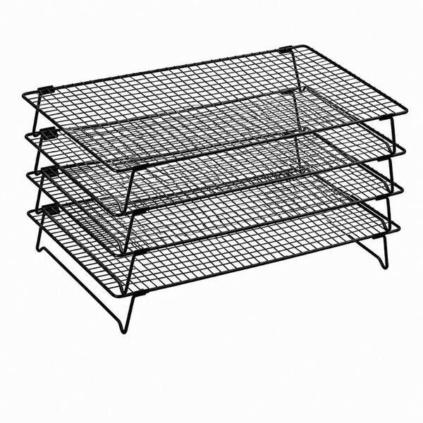 4-Tier Stackable Wire Cooling Rack Set, 17 in. x 11 in. per Rack, Non-Stick Rust-Proof for Oven Baking