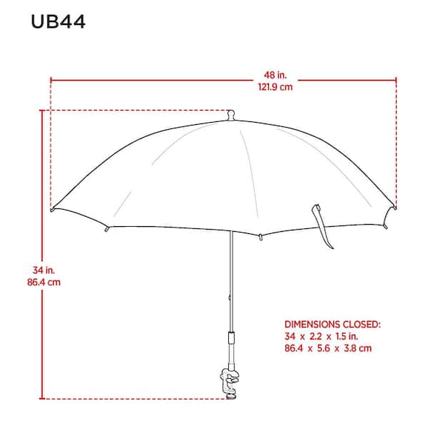 4 ft. Steel Clamp-On Beach Umbrella in Lime Green
