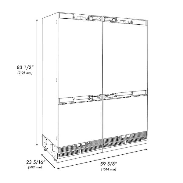 ZLINE Kitchen and Bath Autograph Edition 60 in. 4-Door Panel Ready
