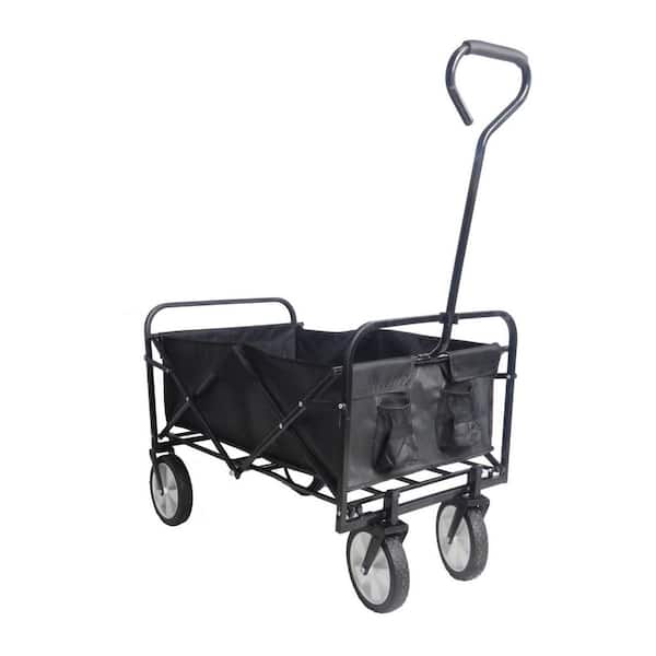 maocao hoom 3.6 cu. ft. Steel Garden Cart Folding Wagon in Black