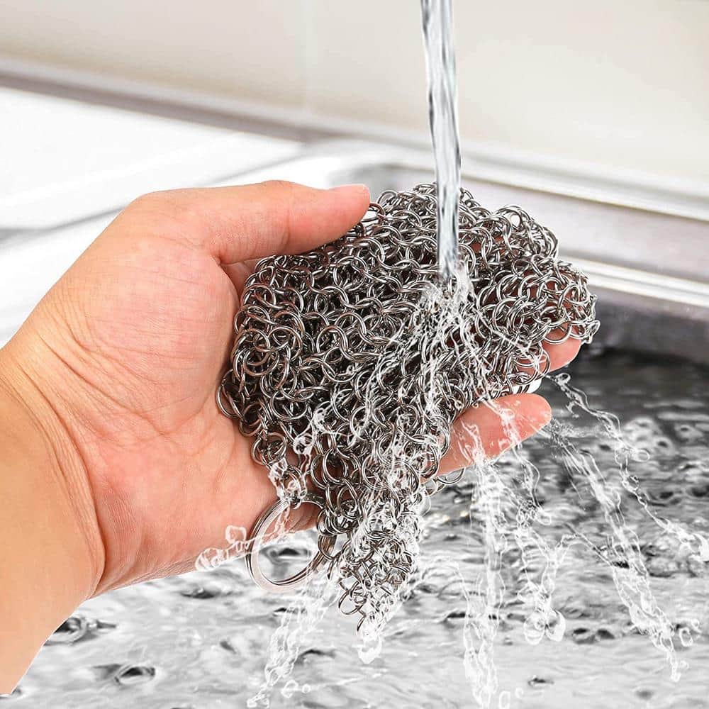 Stainless Steel Chain Mail Cast Iron Scrubber