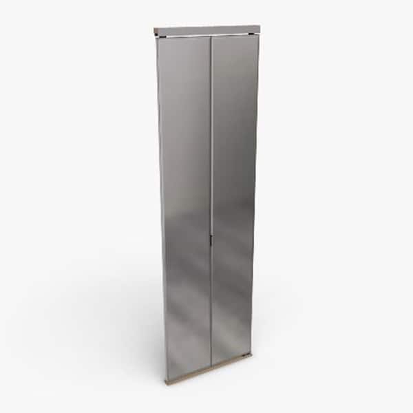 36 in. x 80 in. Beveled Edge Mirror Solid Core MDF Interior Closet Bi-Fold Door with Chrome Trim