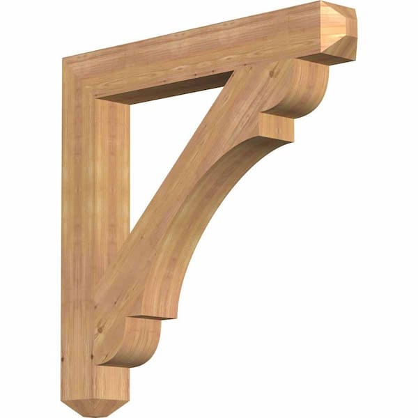 Ekena Millwork 5-1/2 in. x 48 in. x 36 in. Western Red Cedar Olympic Craftsman Smooth Bracket