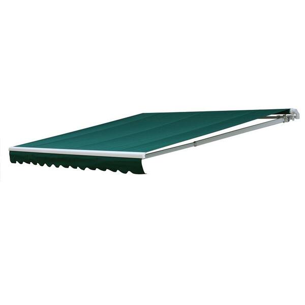 NuImage Awnings 14 ft. 7000 Series Manual Retractable Awning (122 in. Projection) in Green