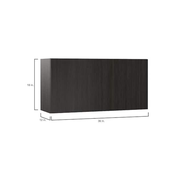 Wall-Mounted Kitchen Storage Cabinet with Flip-Up Door - Black