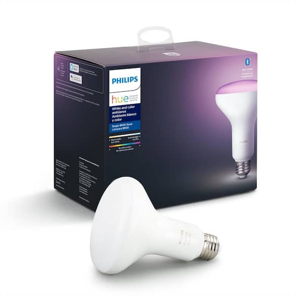 Philips:Philips Hue White and Color Ambiance BR30 LED 85W Equivalent Dimmable Smart Wireless Flood Light Bulb with Bluetooth