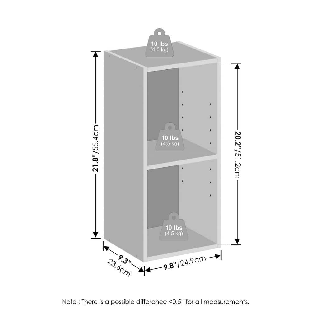 White Laminated 2-Tier Freestanding Wood Storage Shelf