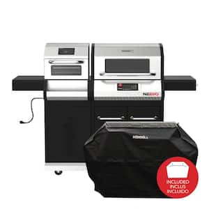 Neevo 720 Plus 2-Burner Propane Gas Digital Smart Grill in Black with Air Fryer Oven with Cover