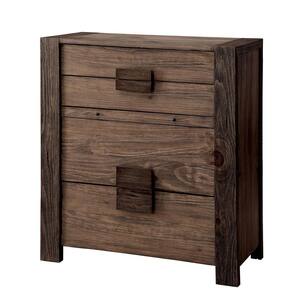 Janeiro 4-Drawers Rustic Natural Tone Chest of Drawer 51 in. H x 32 in. W x 18 in. D
