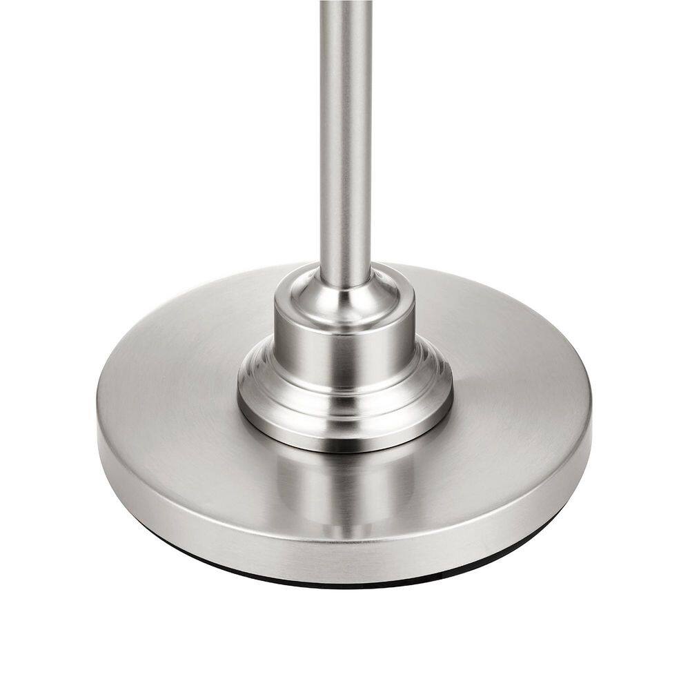 63.5" Brushed Nickel Adjustable Floor Lamp with White Linen Shade