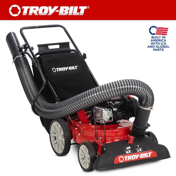 Troy-Bilt 24 in. Leaf Vacuum Head 1.5 in. Chipping Capacity Gas Powered Chipper Shredder Vacuum with High Rear Wheels