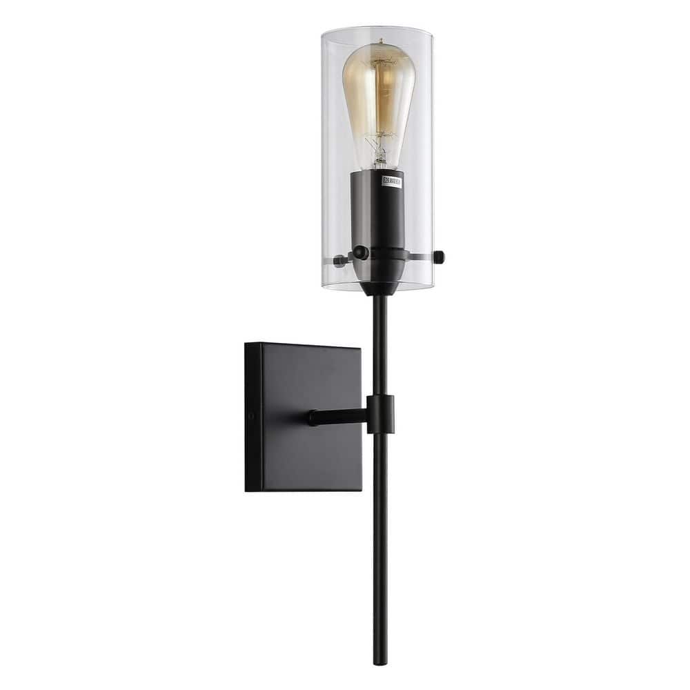 1-Light Matte Black Modern Wall Sconces Bathroom Vanity Light Fixtures with Clear Glass Shade price history on PriceWatchPro