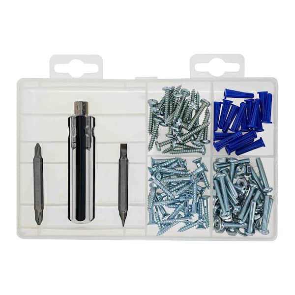 Hillman Zinc Screw Assortment with Bits Assorted Kit (130-Pack