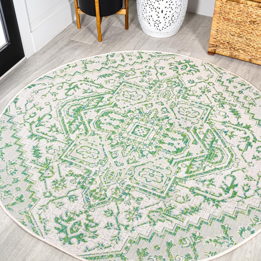 JONATHAN Y Estrella Bohemian Medallion Textured Weave Green/Cream 5 ft ...