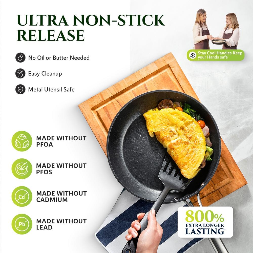 Granitestone Armor Max 12'' Black Nonstick Aluminum Fry Pan