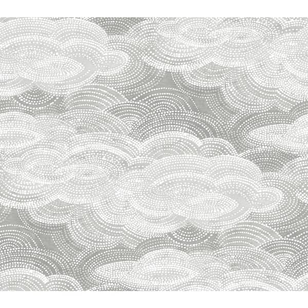 A-Street Prints Vision Stipple Clouds Grey Nonpasted Non Woven Wallpaper Sample