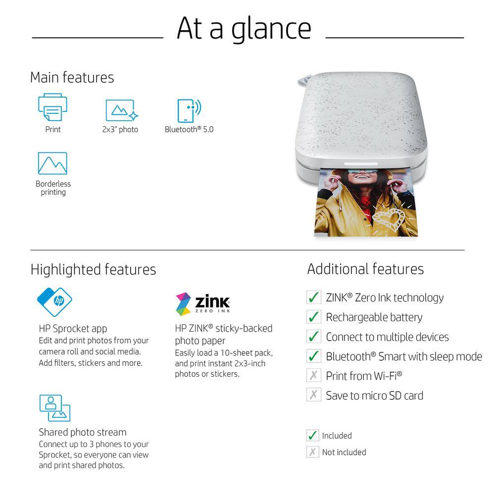 Luna Pearl Compact Wireless Bluetooth Photo Printer
