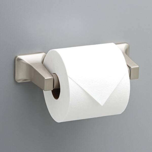 Futura Wall Mount Spring Loaded Toilet Paper Holder Bath Hardware Accessory in Satin Nickel