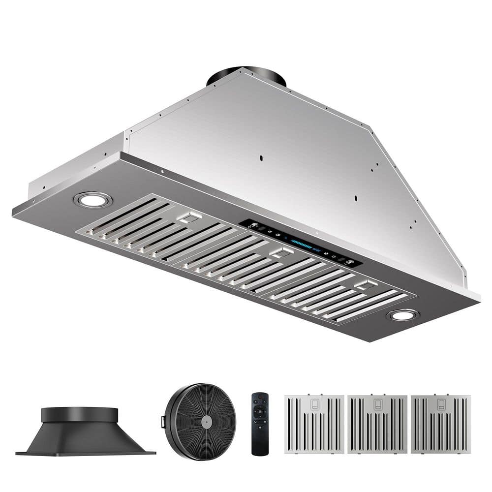 36 in. 900 CFM Convertible Ductless to Ducted Insert Range Hood in Stainless Steel with LED, 4-Speed and Gesture Control price history on PriceWatchPro