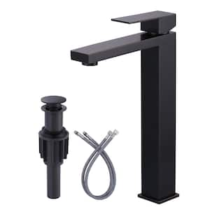 Single Handle Single Hole Bathroom Faucet with Drain Kit Included Supply Lines in Oil Rubbed Bronze