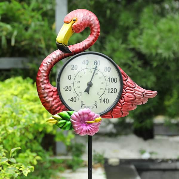 Poolmaster Flamingo Outdoor Thermometer Garden Stake and Backyard Decor  54580 - The Home Depot
