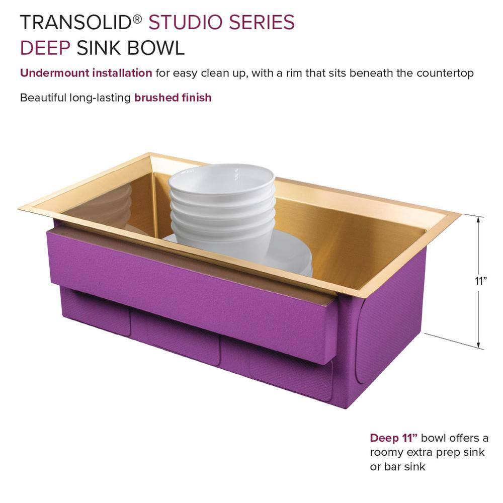 Gold Stainless Steel Single Bowl Undermount Kitchen Sink
