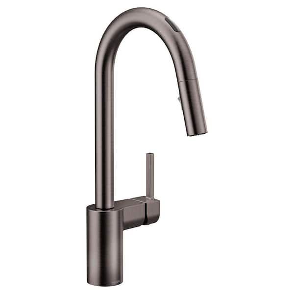 MOEN Align Single-Handle Smart Touchless Pull Down Sprayer Kitchen Faucet w/ Voice Control and Power Clean in Black Stainless