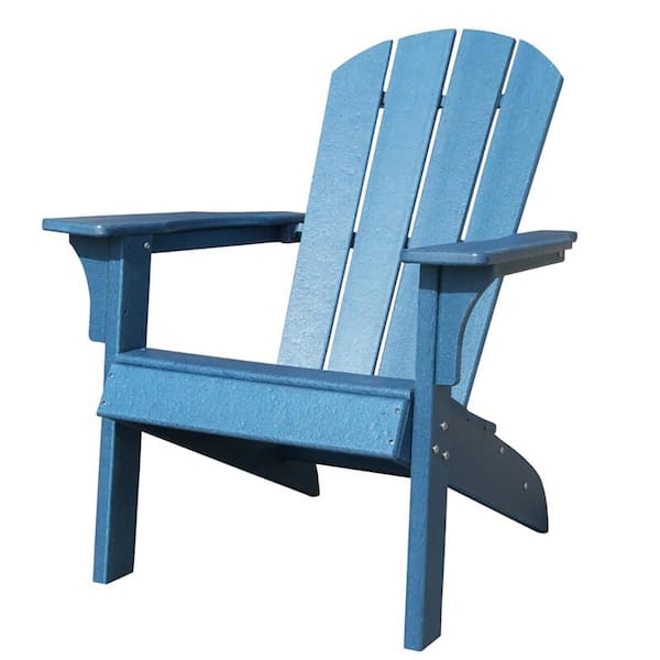 Unbranded Blue Folding Plastic Adirondack Chair