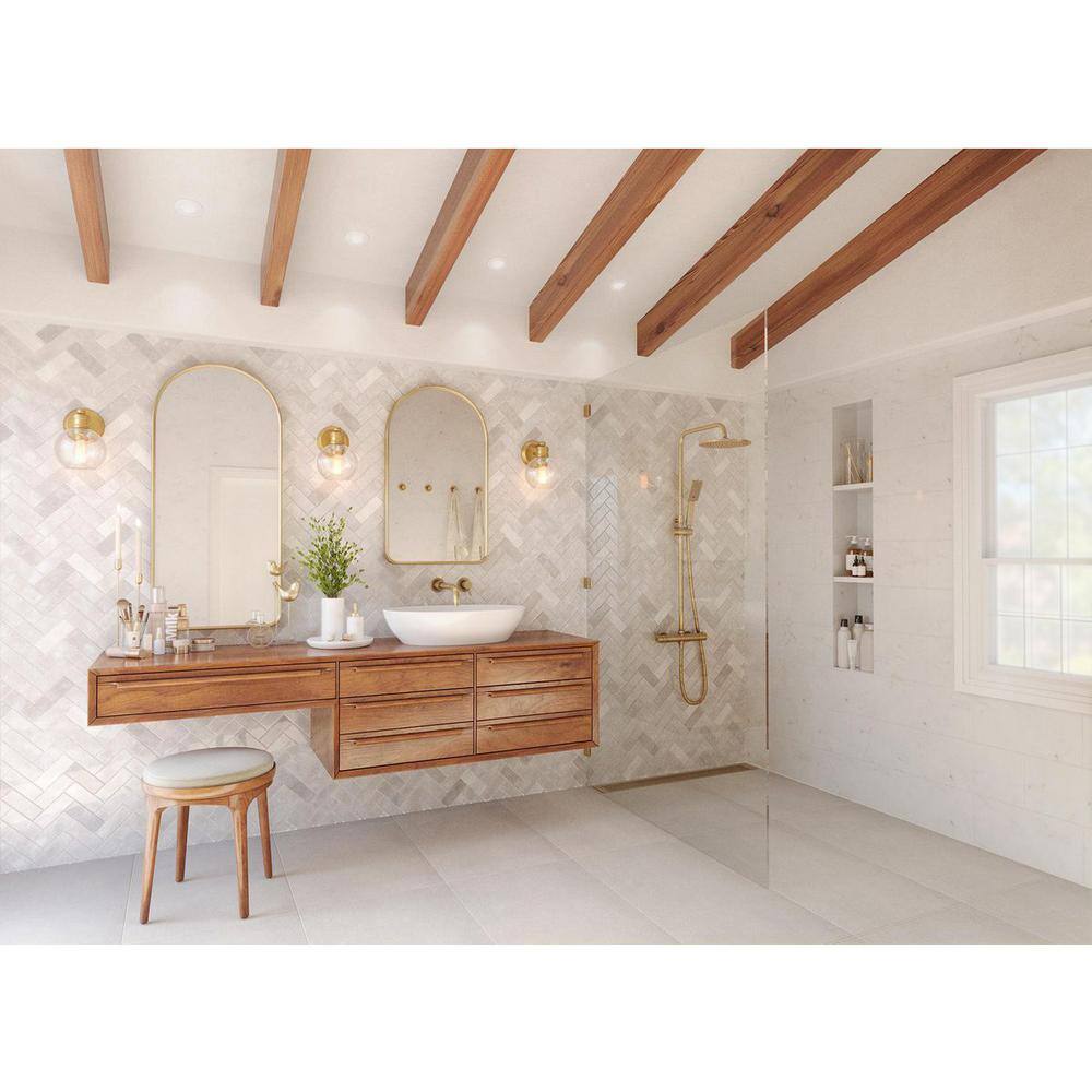 Hansford Vintage Brass Clear Globe Glass Bath Vanity Light