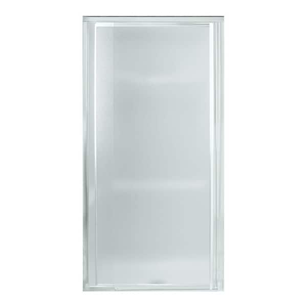 Vista Pivot II 31-36 in. x 66 in. Framed Pivot Shower Door in Silver with 1/8 in. Thick Pebbled Glass