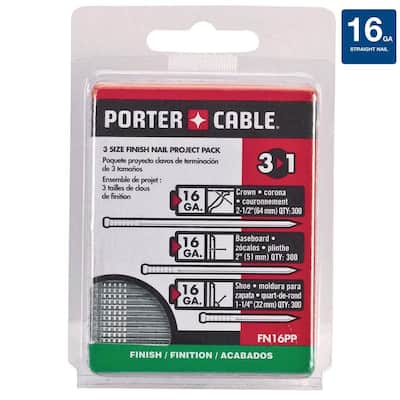 16-Gauge Finish Nail Project Pack (900 per Box)