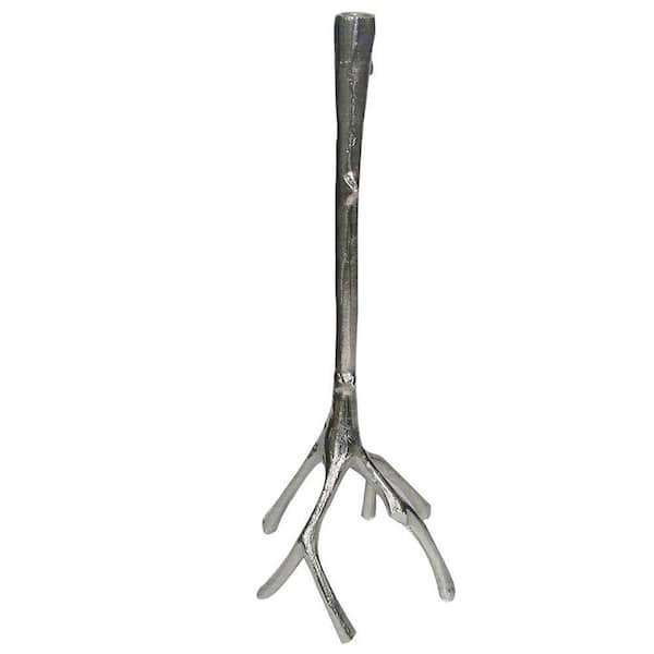 A & B Home Twig 20 in. Aged Nickel Candle Holder