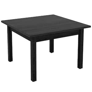 Roesler Black Wood Top 39.4 in. Solid Wood 4 Legs Modern Dining Table Kitchen Table for 4