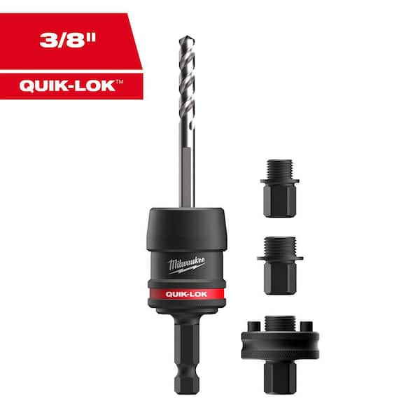 (5 piece) 3/8 in. Shank QUIK-LOK Hole Saw Arbor Set w/ Four Adapters