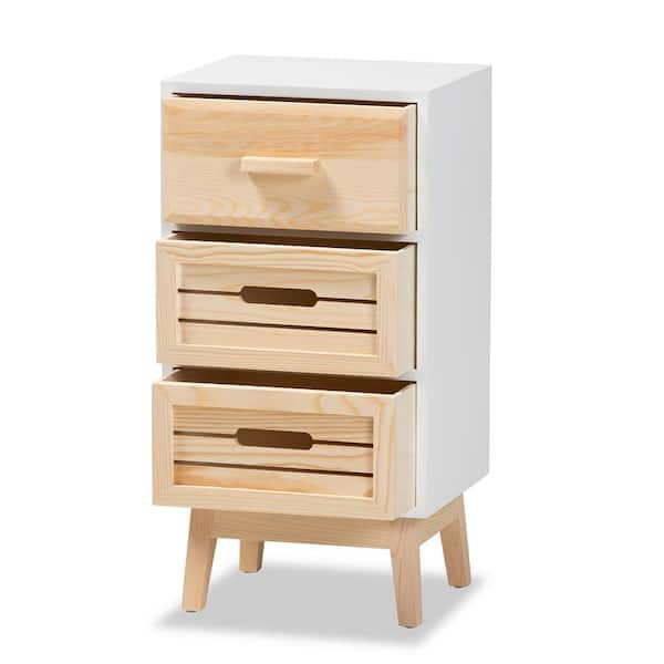 Oak Brown 3 Drawer Storage Cabinet, 3 Drawer Storage Cabinet White