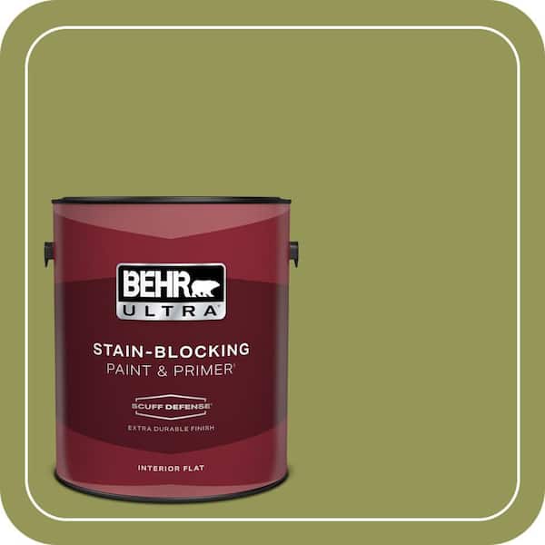 BEHR ULTRA 1 gal. #M340-6 Spinach Dip Extra Durable Flat Interior Paint & Primer
