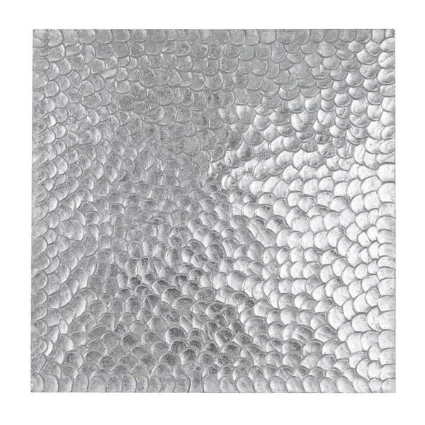 Litton Lane 48 in. x 49 in. Wood Silver Carved Scales Abstract Wall Decor with Hammered Inspired Design