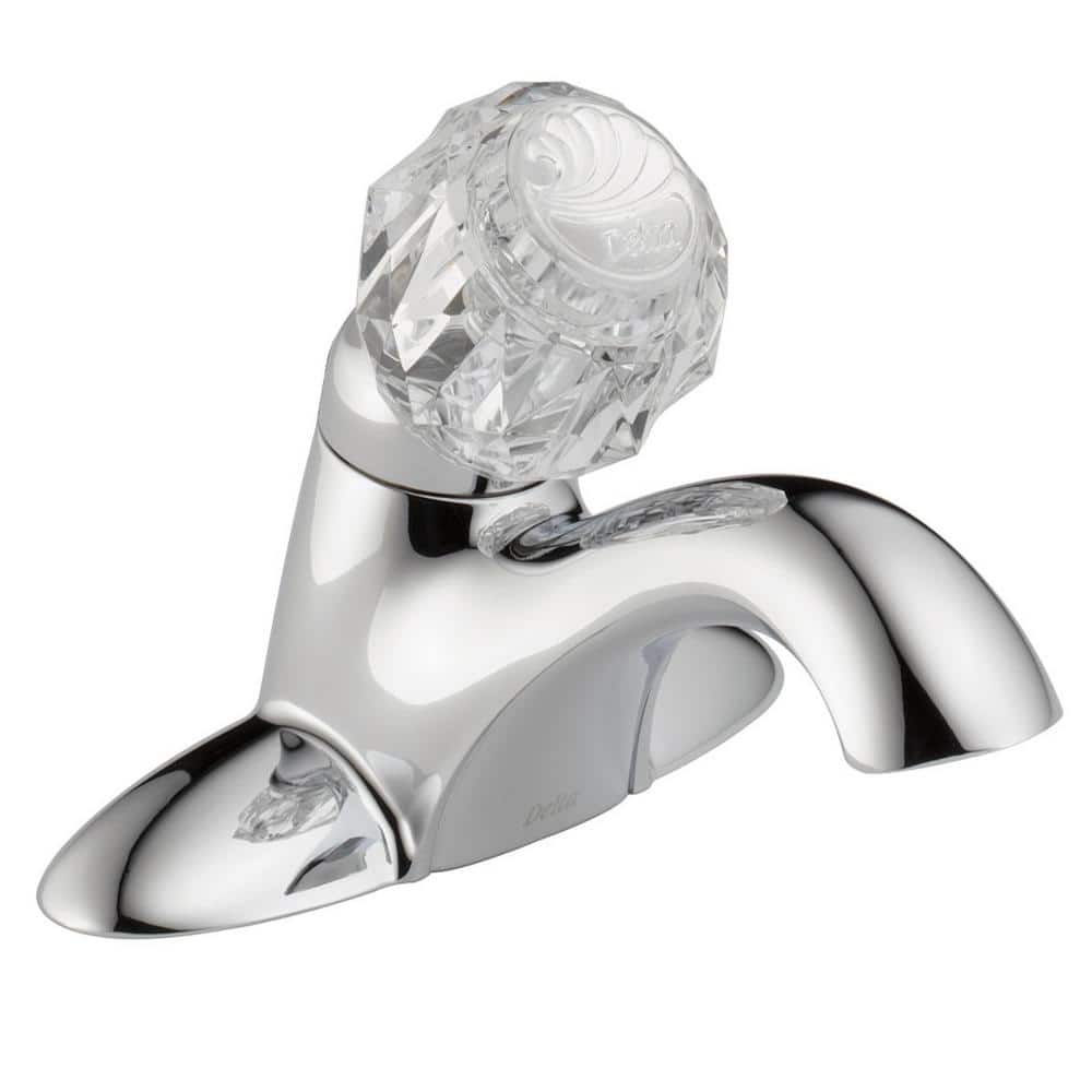Modern Chrome Centerset Bathroom Faucet with Acrylic Handle